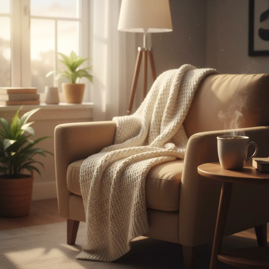 Soft morning light through a window over a calm desk, conveying relief and regaining control